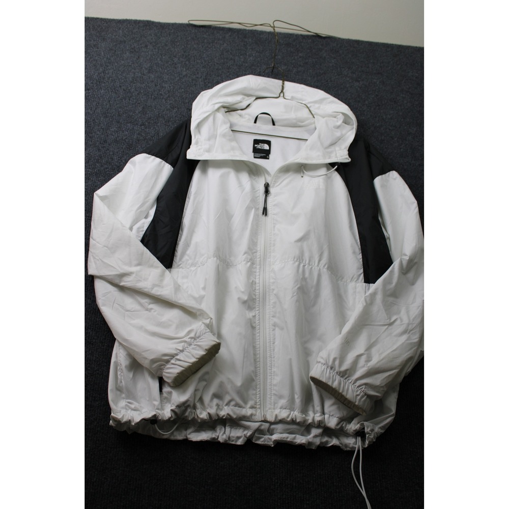The North Face Hydrenaline Windwall Jacket Womens XL White Black Hooded Zip